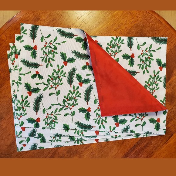 Christmas Holiday Placemats, set of 4, fabric
